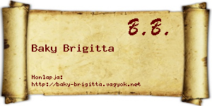 Baky Brigitta névjegykártya